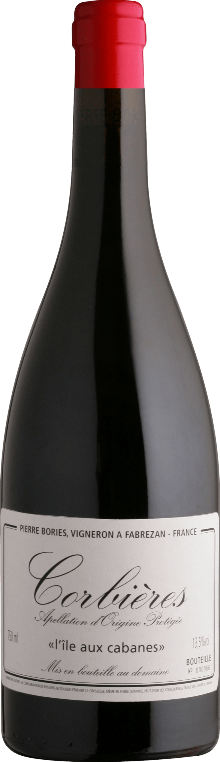 Vin rouge "Ile aux cabanes" du domaine Pierre Bories